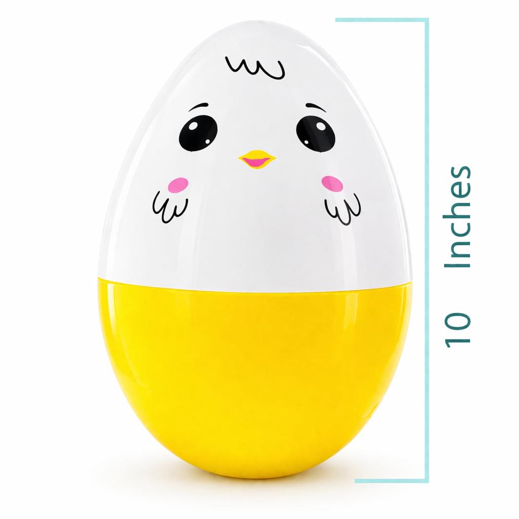 Giant Jumbo Large Size White and Yellow Chick Plastic Easter Egg 10 Inches