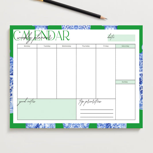 Ginger Jar Weekly Planner - Green | Planner by JOSIL Paperie