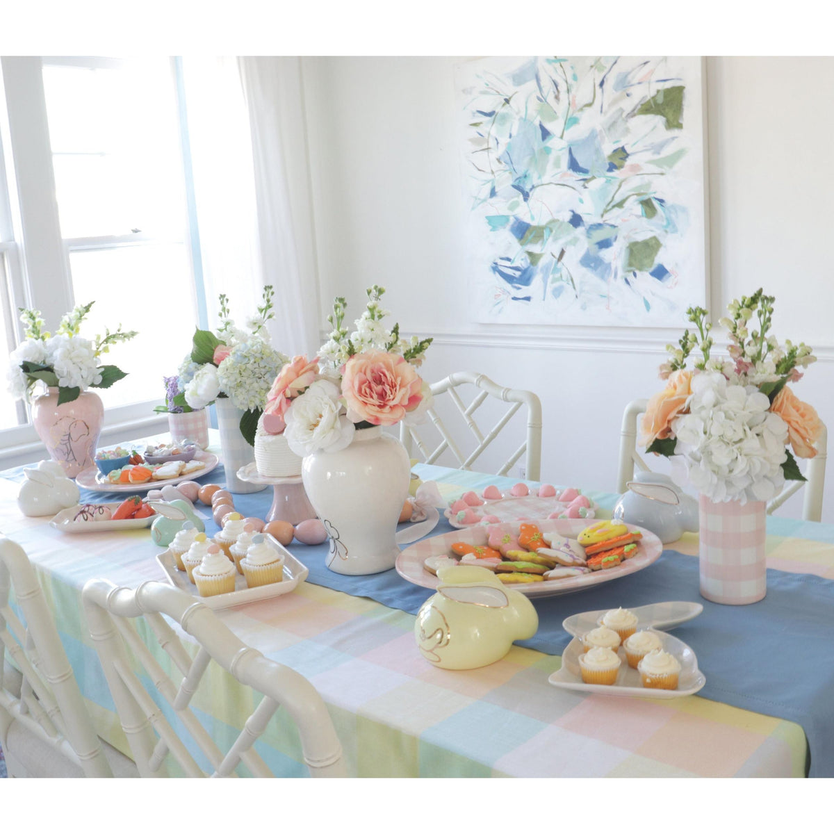 Gingham Column Vase