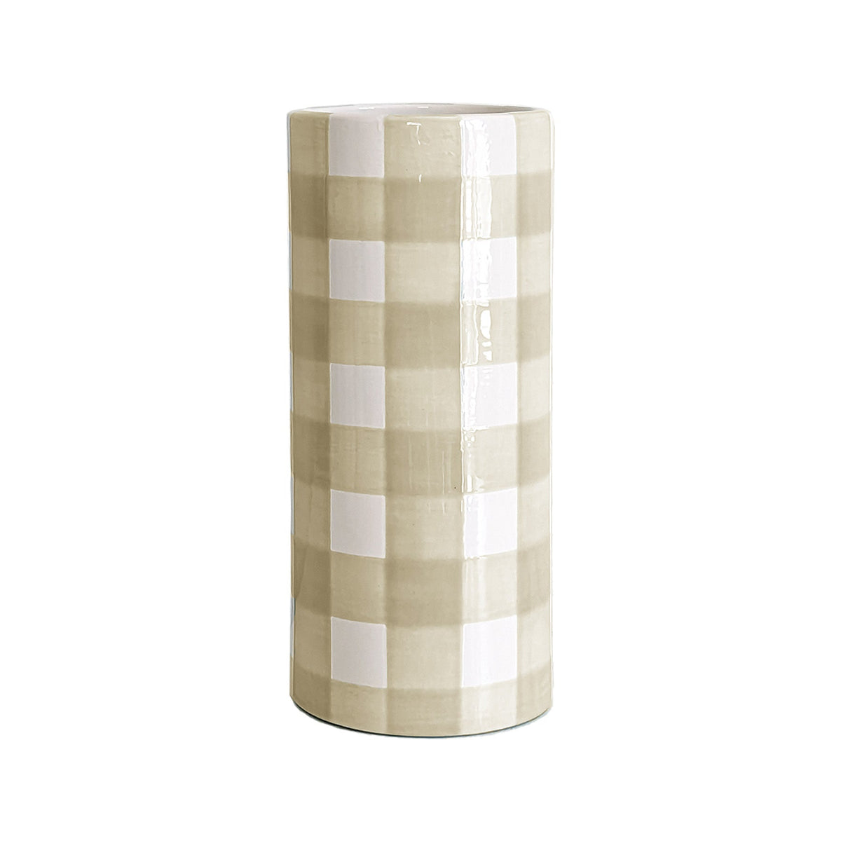 Gingham Column Vase