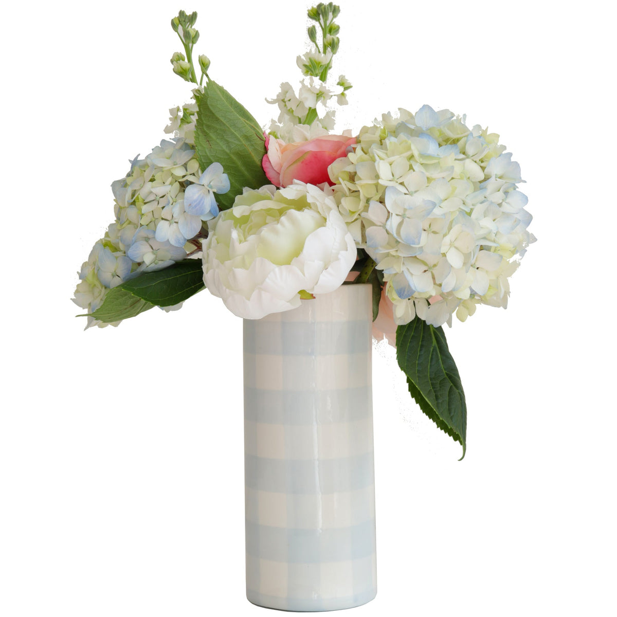 Gingham Column Vase