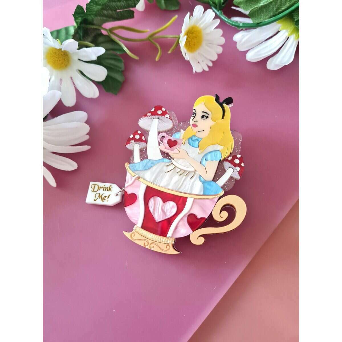 Girl in a Teacup Brooch by Cherryloco