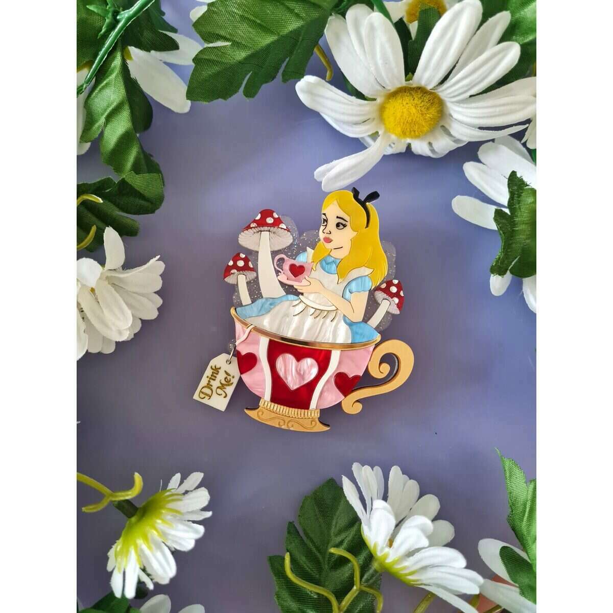 Girl in a Teacup Brooch by Cherryloco