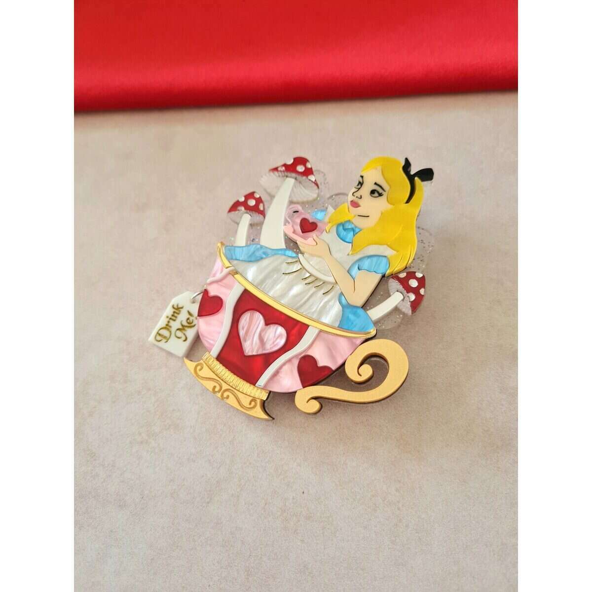 Girl in a Teacup Brooch by Cherryloco