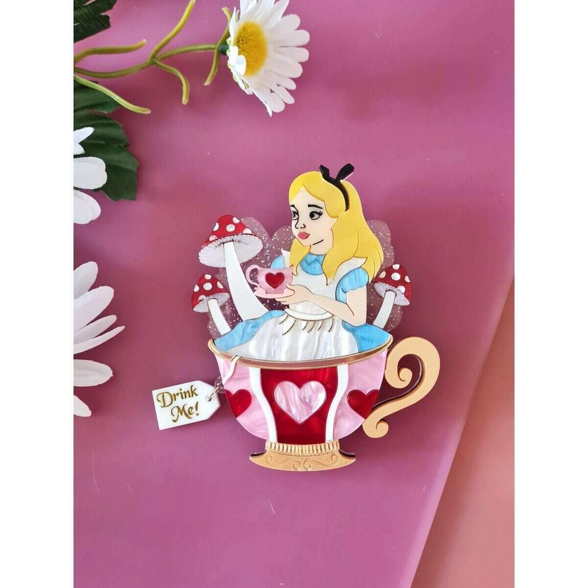 Girl in a Teacup Brooch by Cherryloco