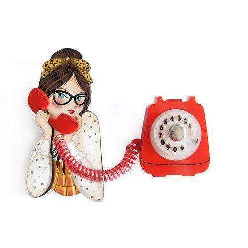 a telephone with a cartoon character on the phone