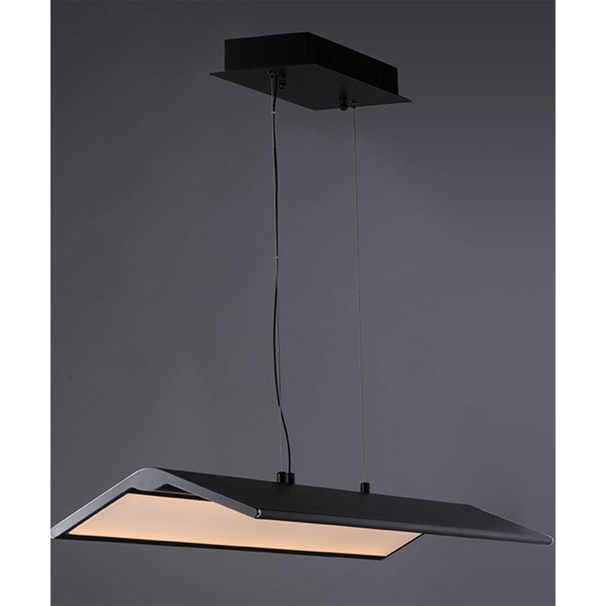 Glider 36"L 1-Light LED Island Light Light Fixture Black and Polished Chrome Finish by ET2