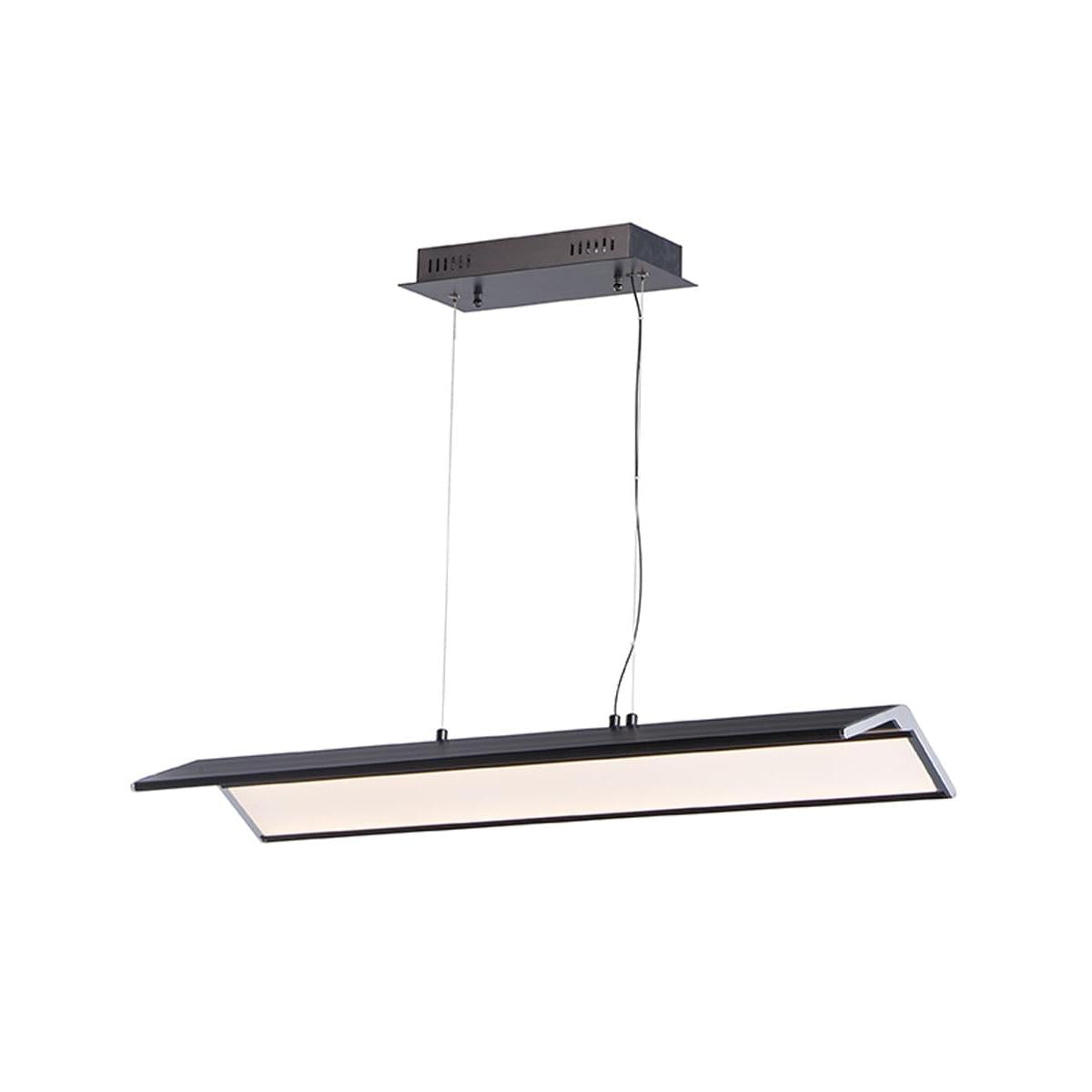 Glider 36"L 1-Light LED Island Light Light Fixture Black and Polished Chrome Finish by ET2