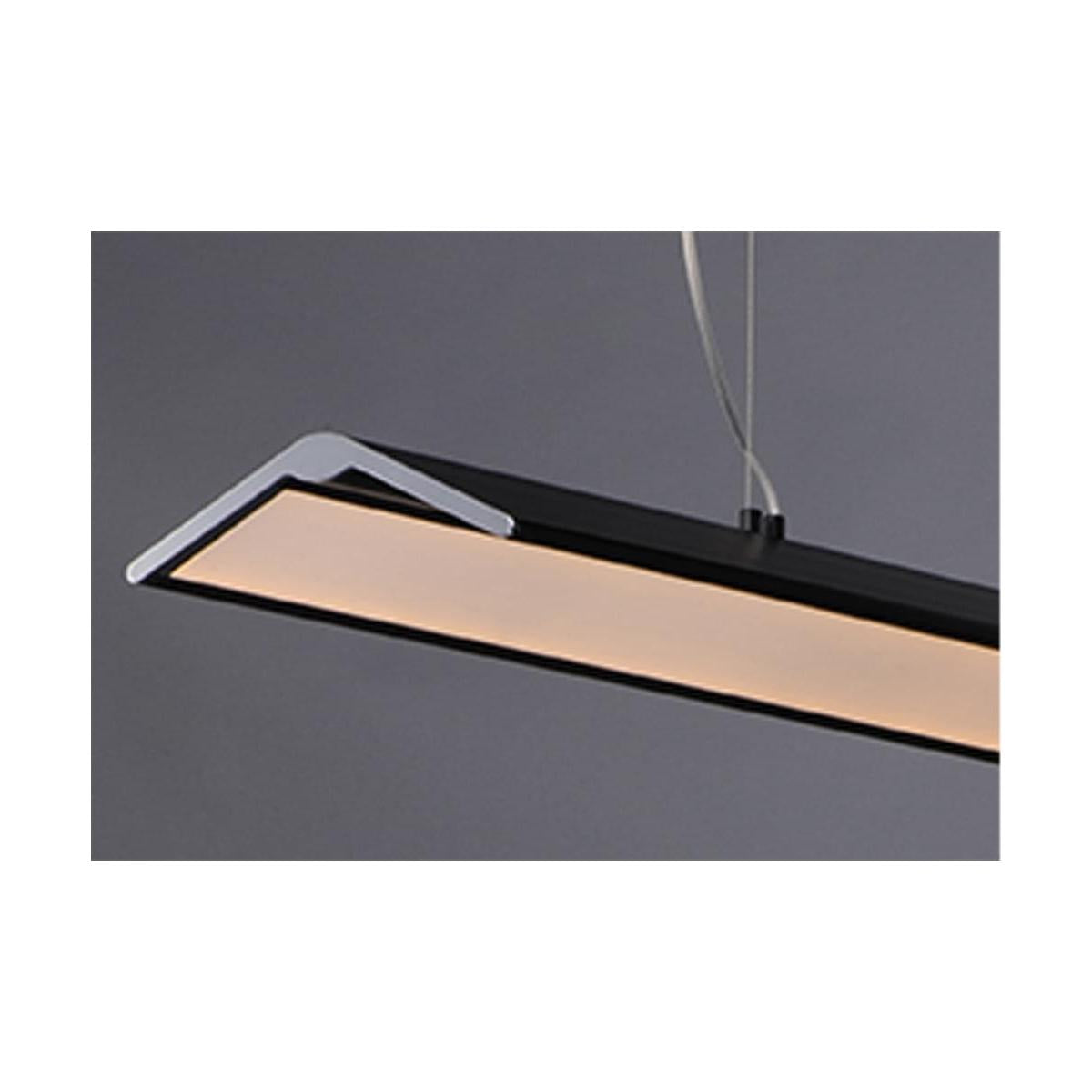 Glider 46"L 1-Light LED Island Light Light Fixture Black and Polished Chrome Finish by ET2