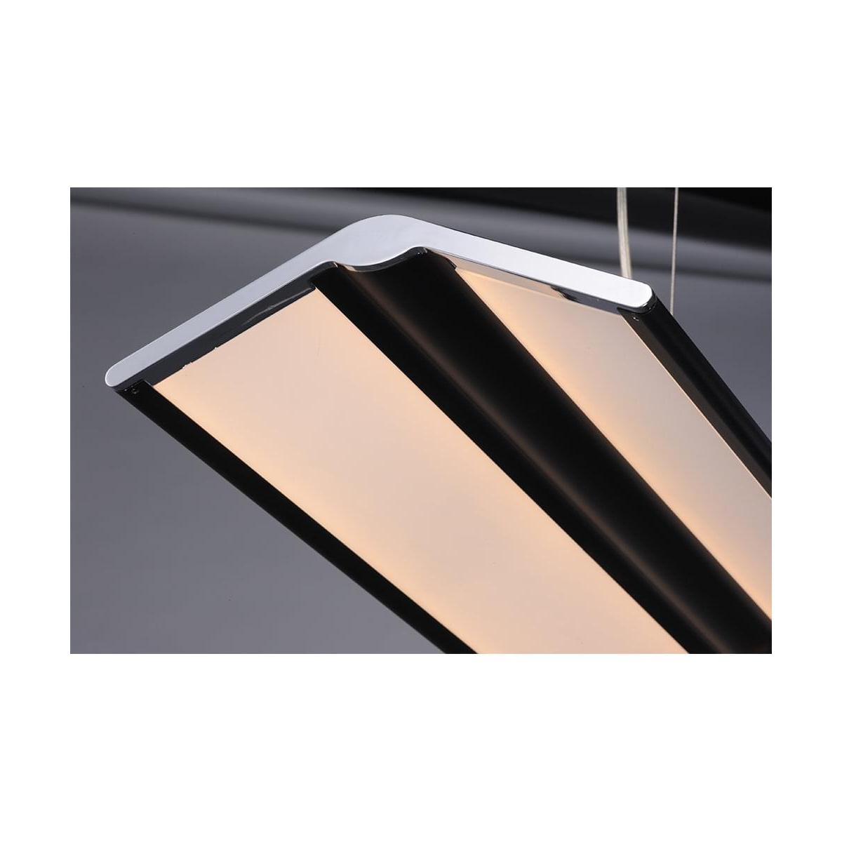 Glider 46"L 1-Light LED Island Light Light Fixture Black and Polished Chrome Finish by ET2