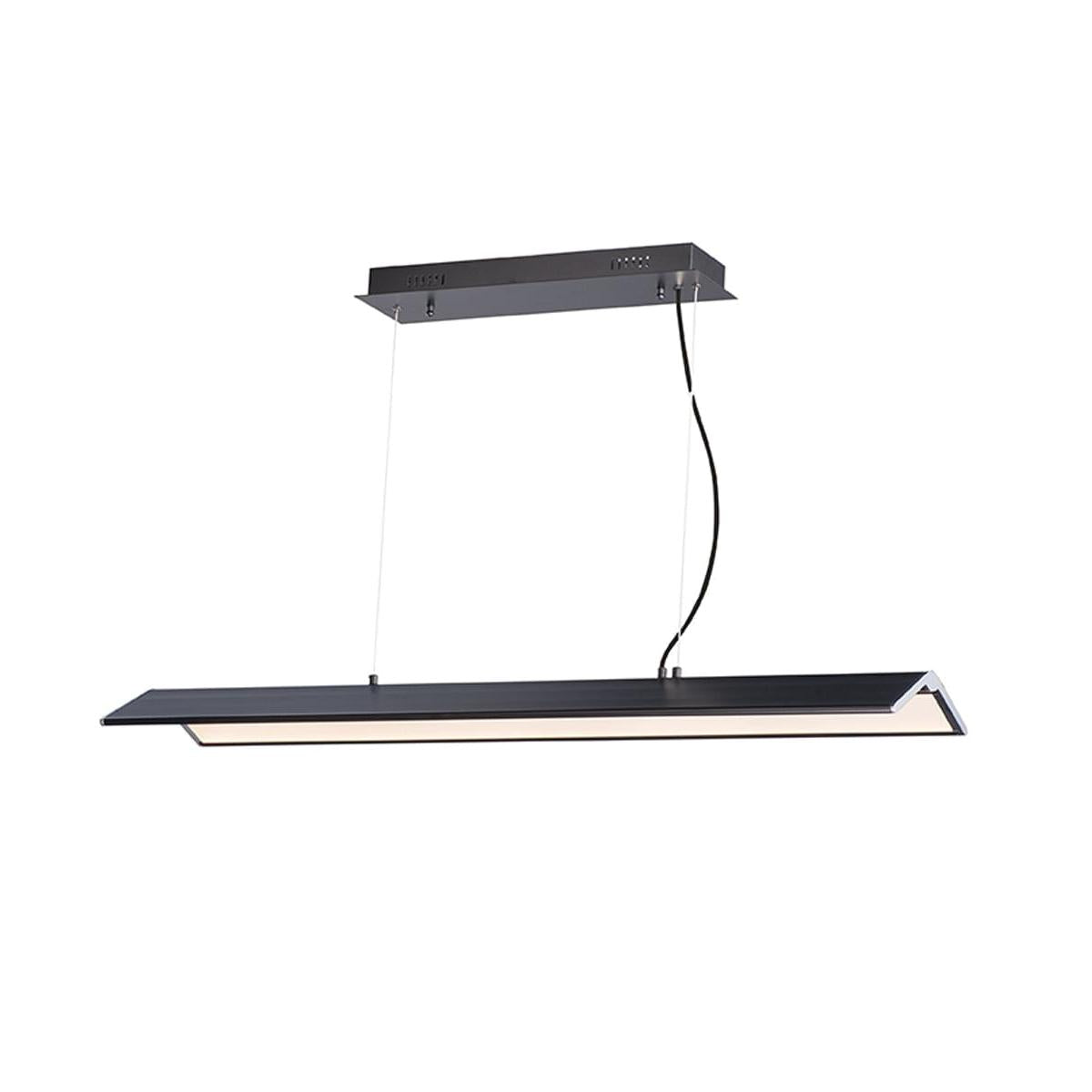 Glider 46"L 1-Light LED Island Light Light Fixture Black and Polished Chrome Finish by ET2