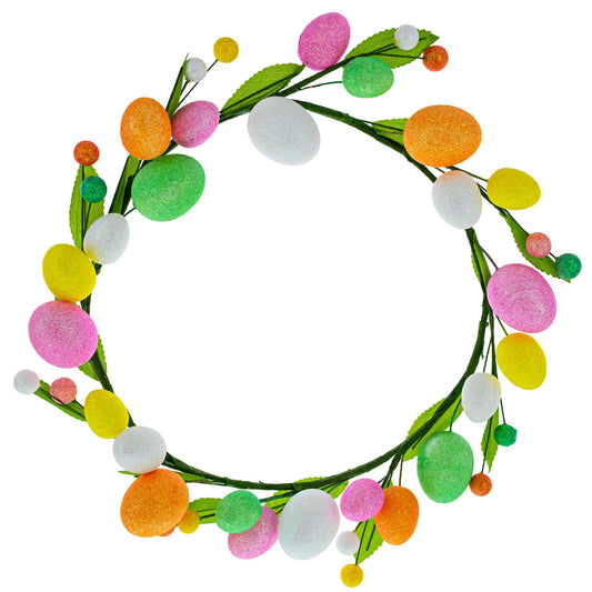 Glistening Easter Egg Wreath with Multicolor Glistening Detail