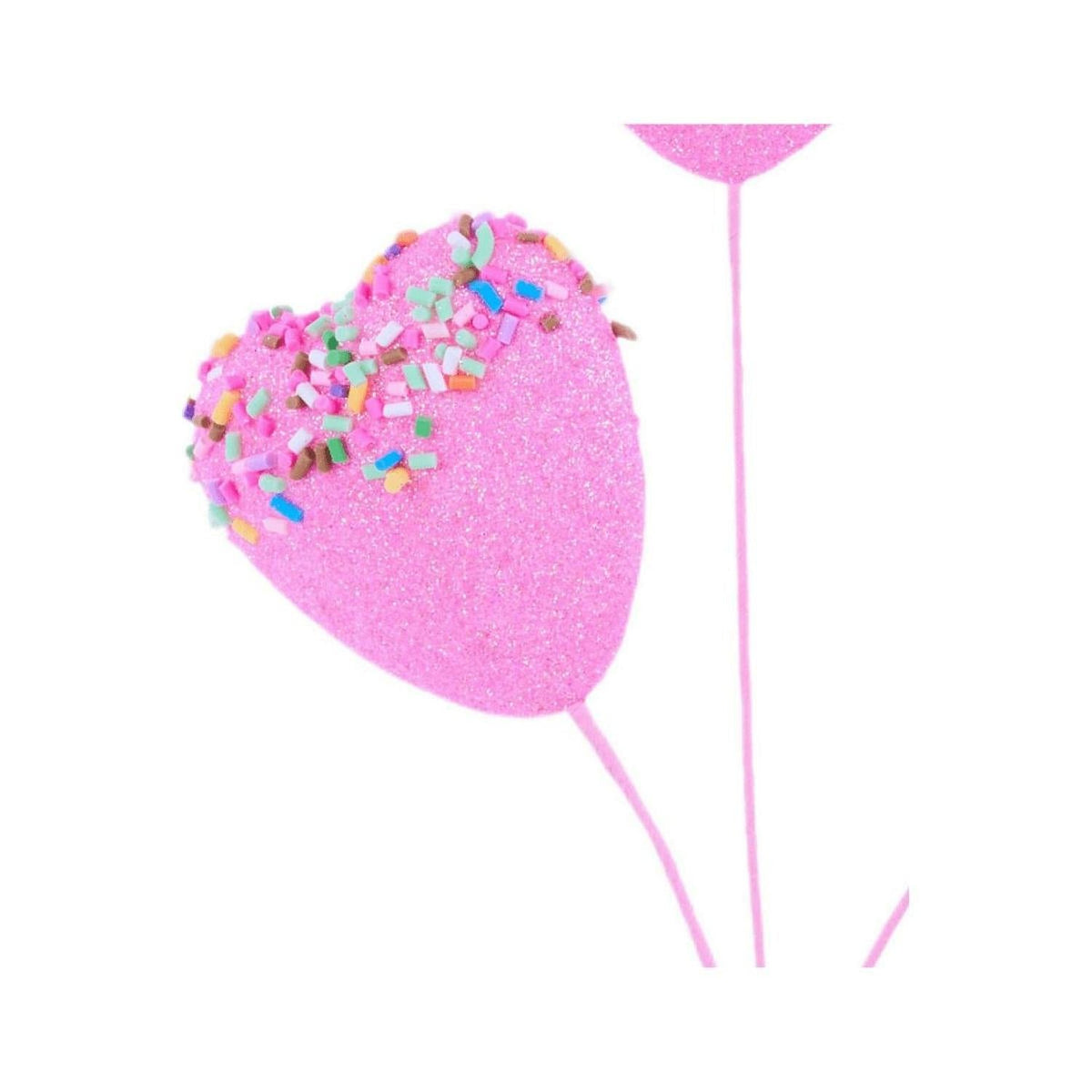 Glitter Heart Cookie w/Sprinkles Pick
