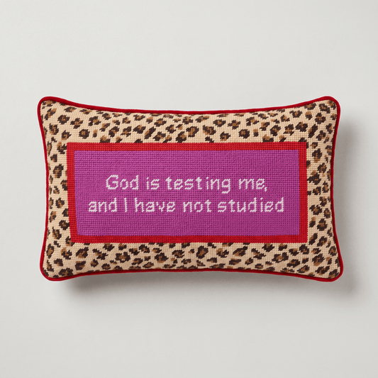 God Testing Me Needlepoint Pillow