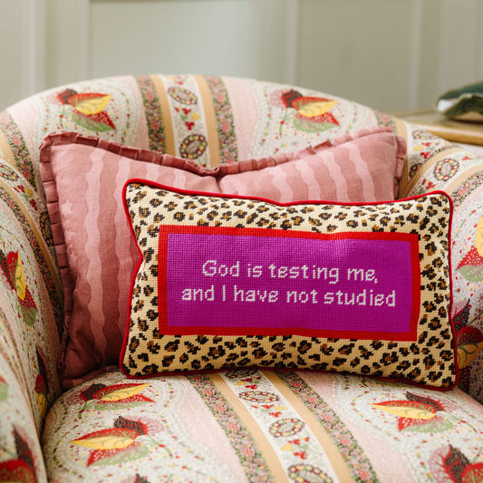 God Testing Me Needlepoint Pillow