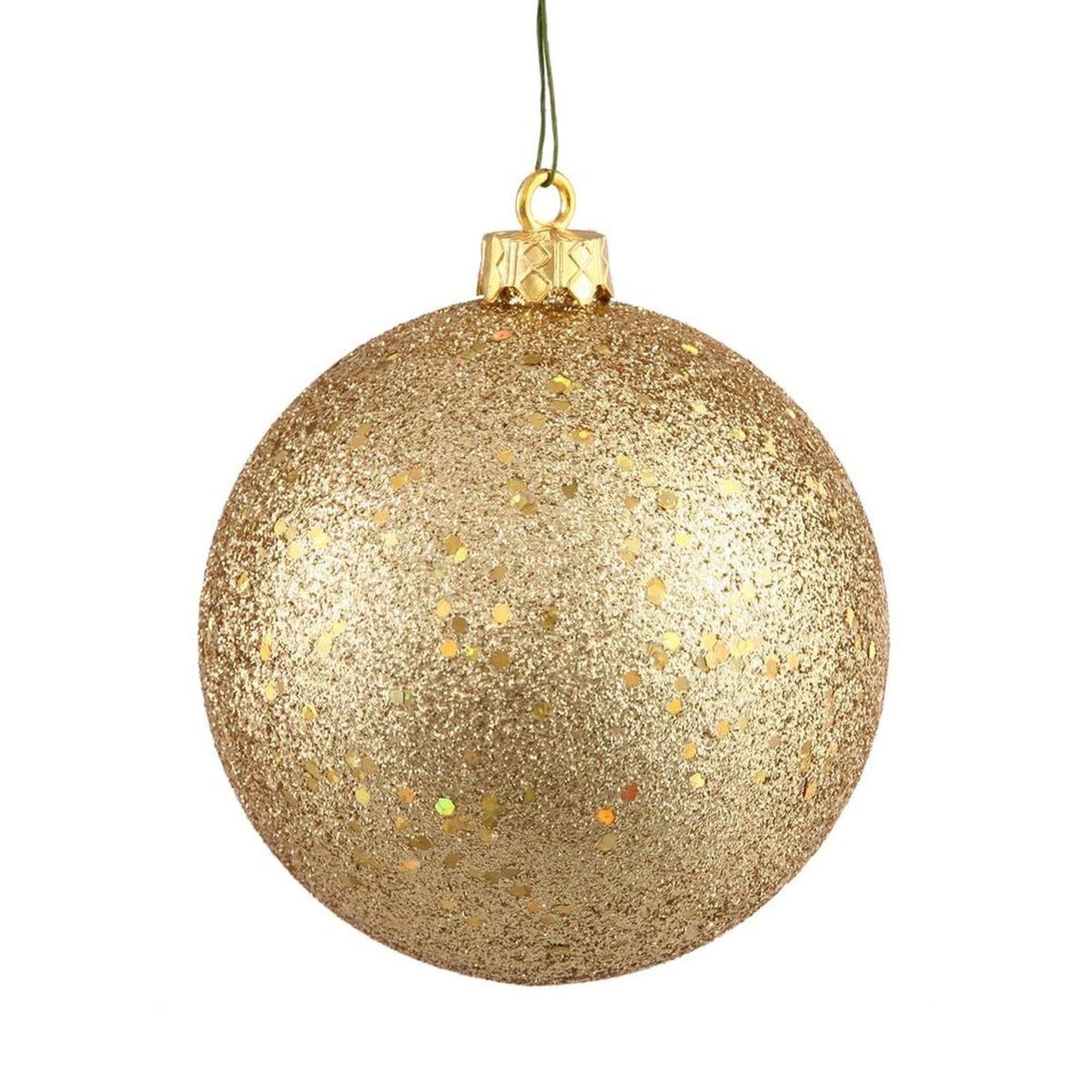 Gold Sequin Ball Christmas Ornaments (6 pack)