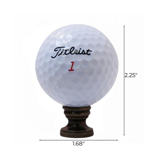 Golf Ball Lamp Finial, White, 2.25"h