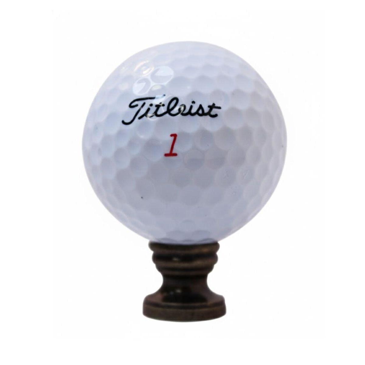 Golf Ball Lamp Finial, White, 2.25"h