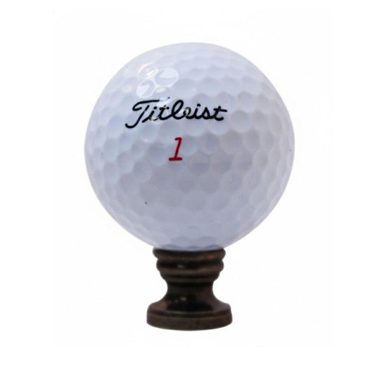 Golf Ball Lamp Finial, White, 2.25"h