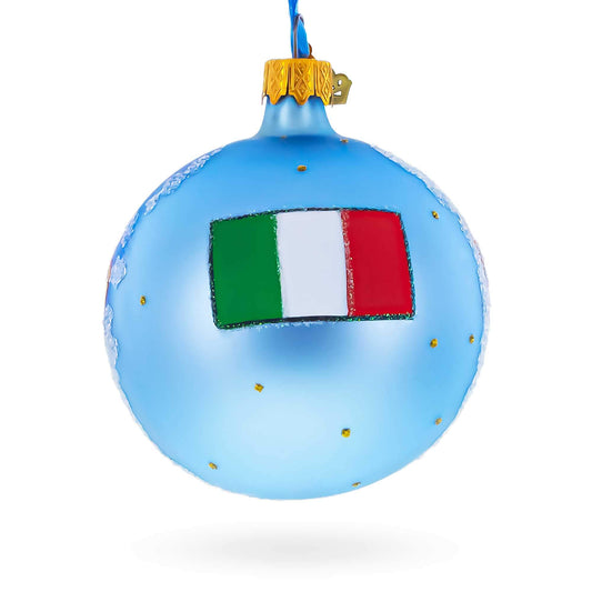 Gondola under The Rialto Bridge, Venice, Italy Glass Ball Christmas Ornament 3.25 Inches