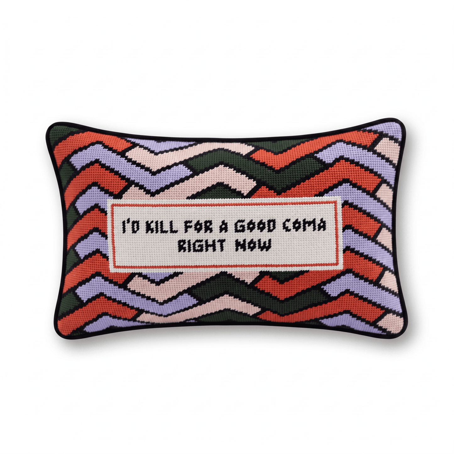 Good Coma Needlepoint Pillow