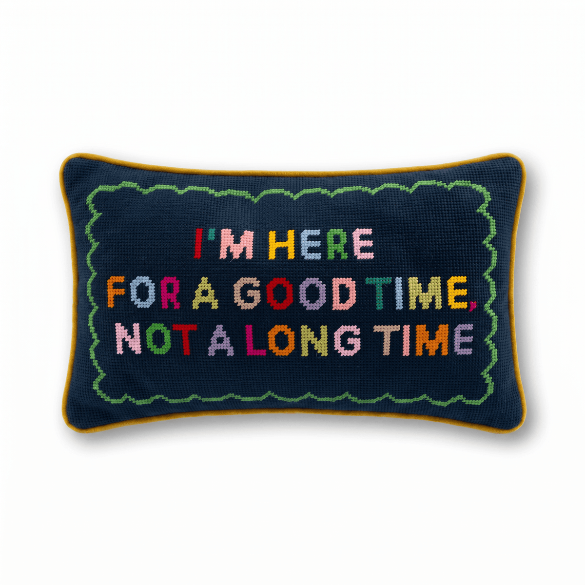 Good Time Needlepoint Pillow
