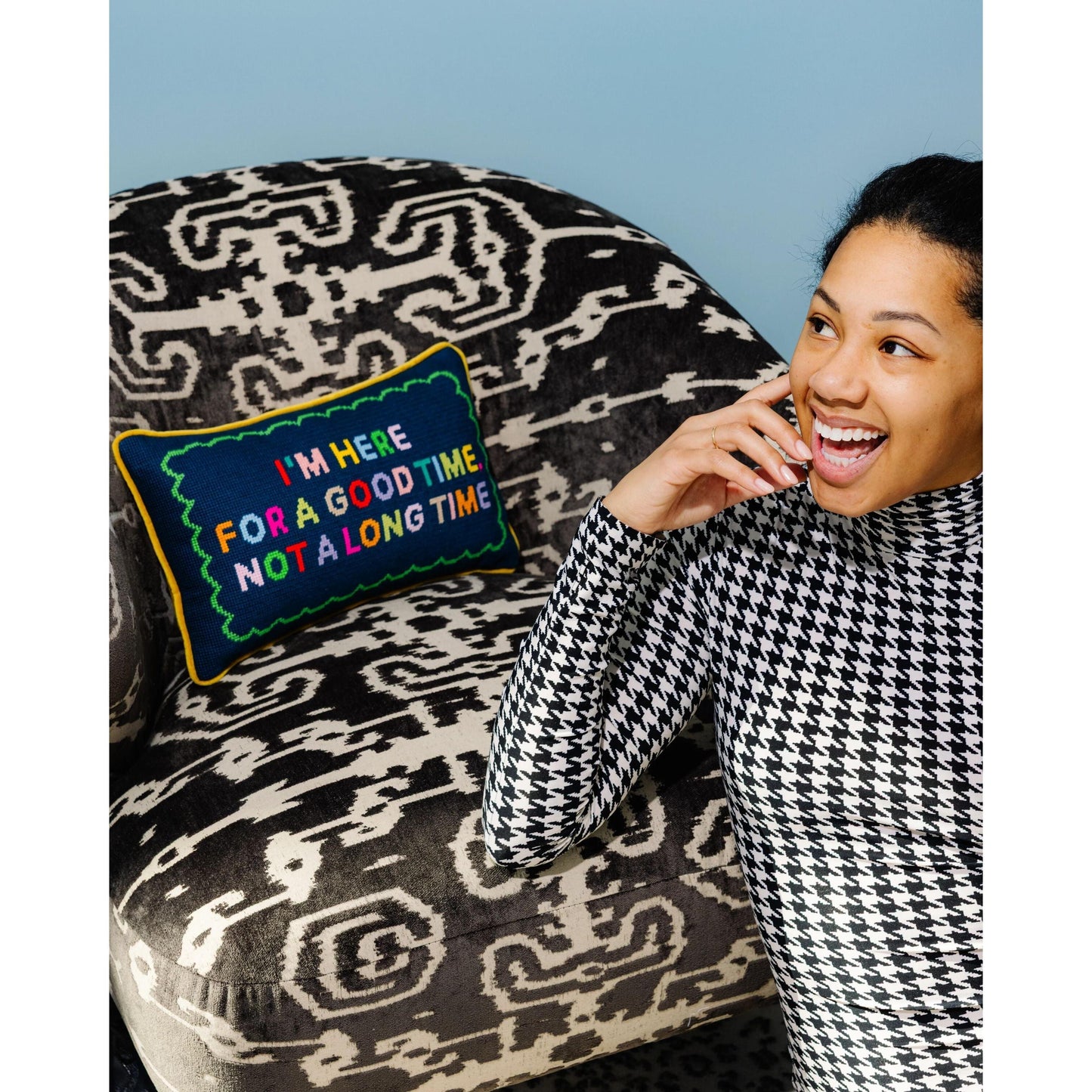 Good Time Needlepoint Pillow