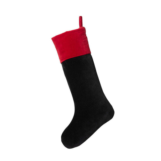 a black and red stocking