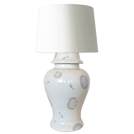 Gray Leopard Ginger Jar Lamp