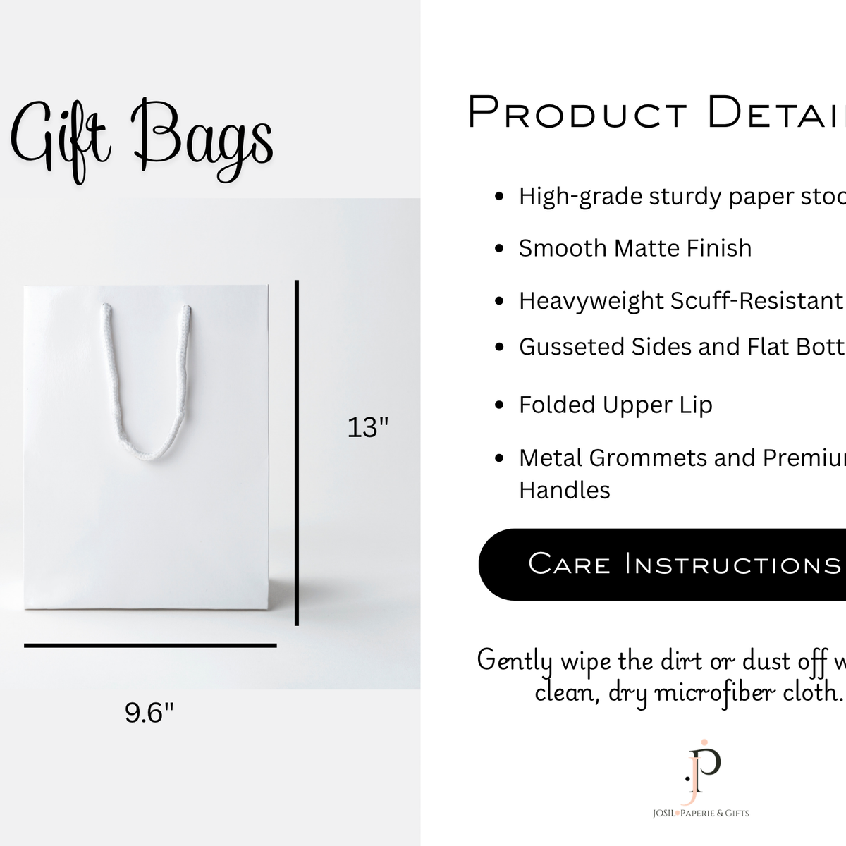 Green Toile Gift Bag | Luxury Gift Bag by JOSIL Paperie