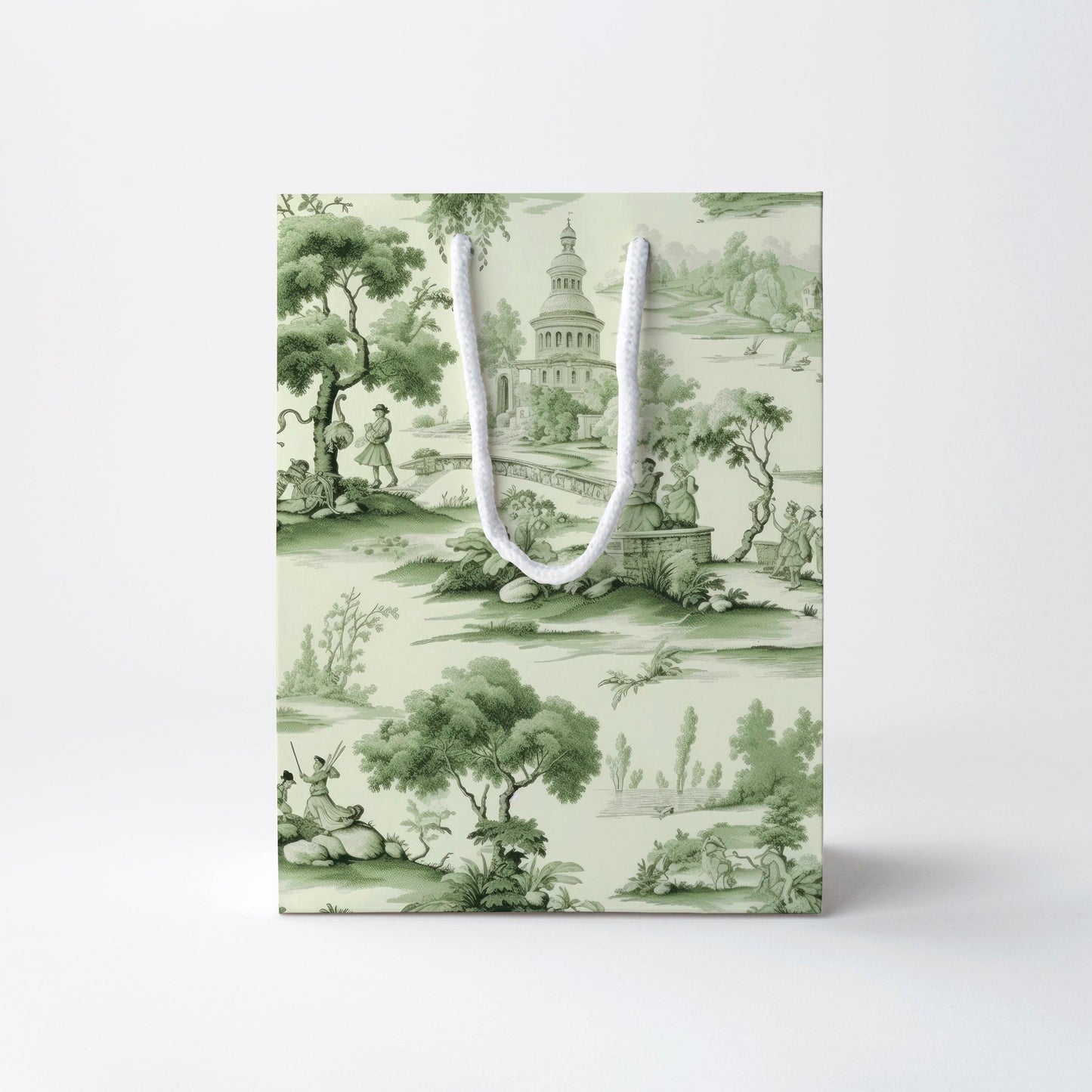 Green Toile Gift Bag | Luxury Gift Bag by JOSIL Paperie