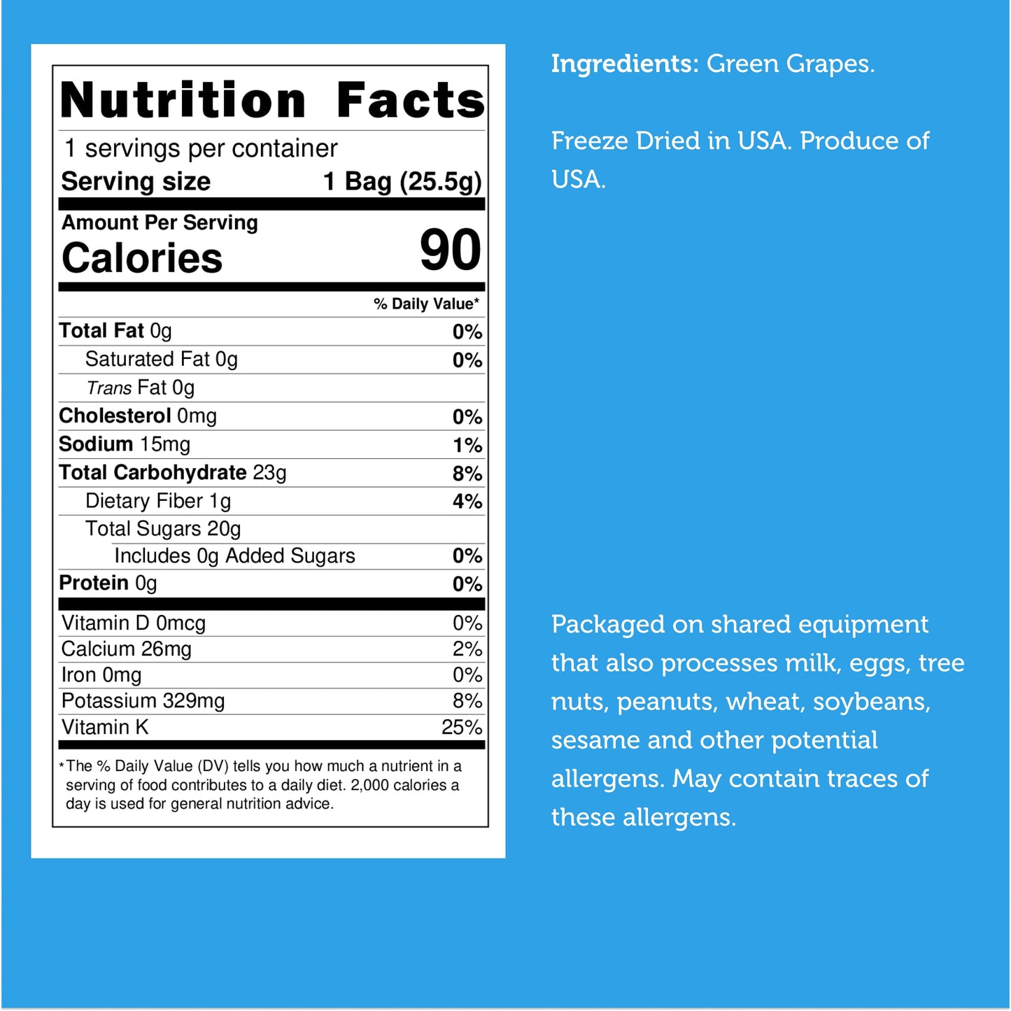 Freeze Dried Green Grapes