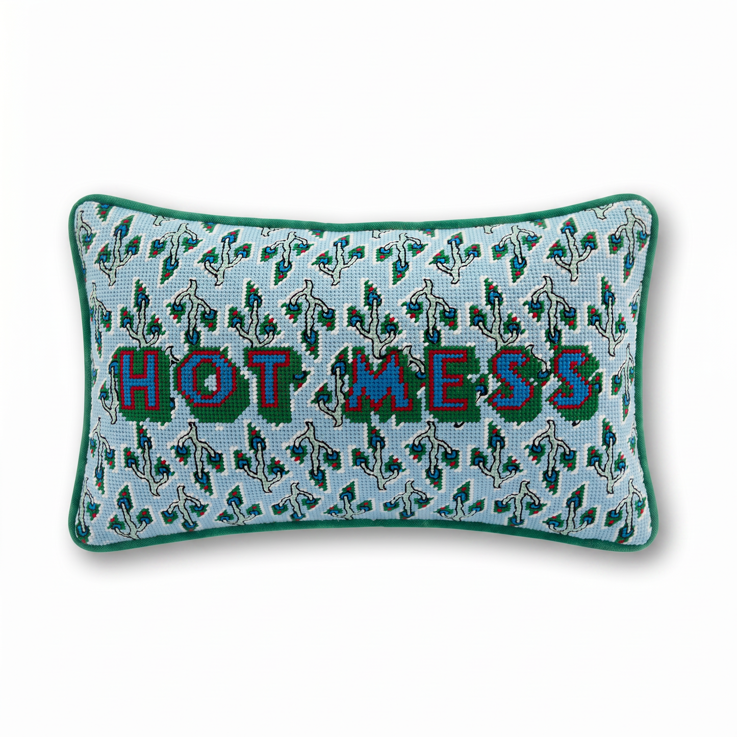 Hot Mess Needlepoint Pillow