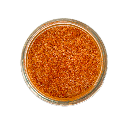 a jar of orange powder