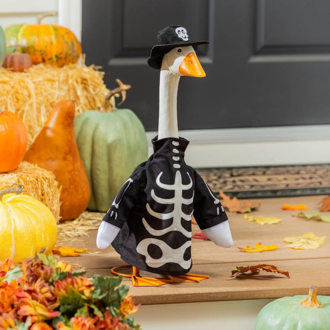 Halloween Glow-in-the-Dark Skeleton Porch Goose Outfit