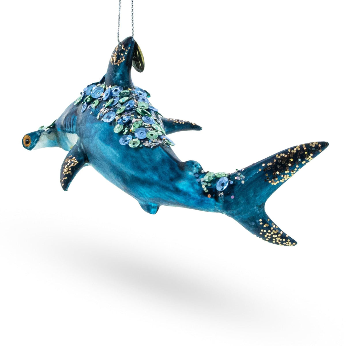 Hammerhead Shark Glass Christmas Ornament