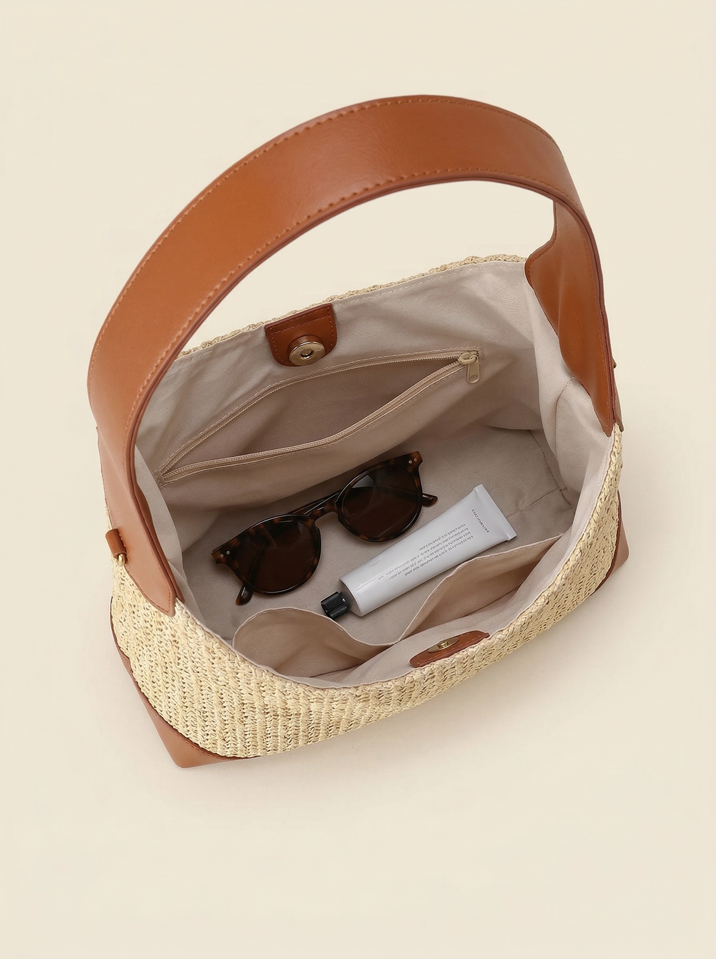 Artisanal Handwoven Colorblock Bucket Bag for Effortless Coastal Style