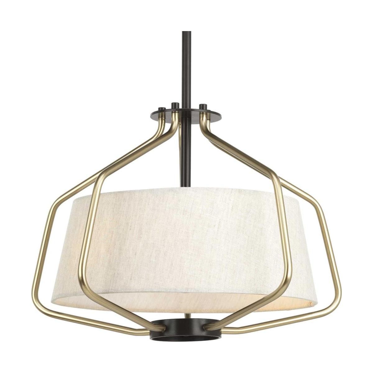 Hangar 2-Light 16"w Semi-Flush Mount/Pendant Convertible Light Fixture Antique Bronze by Progress
