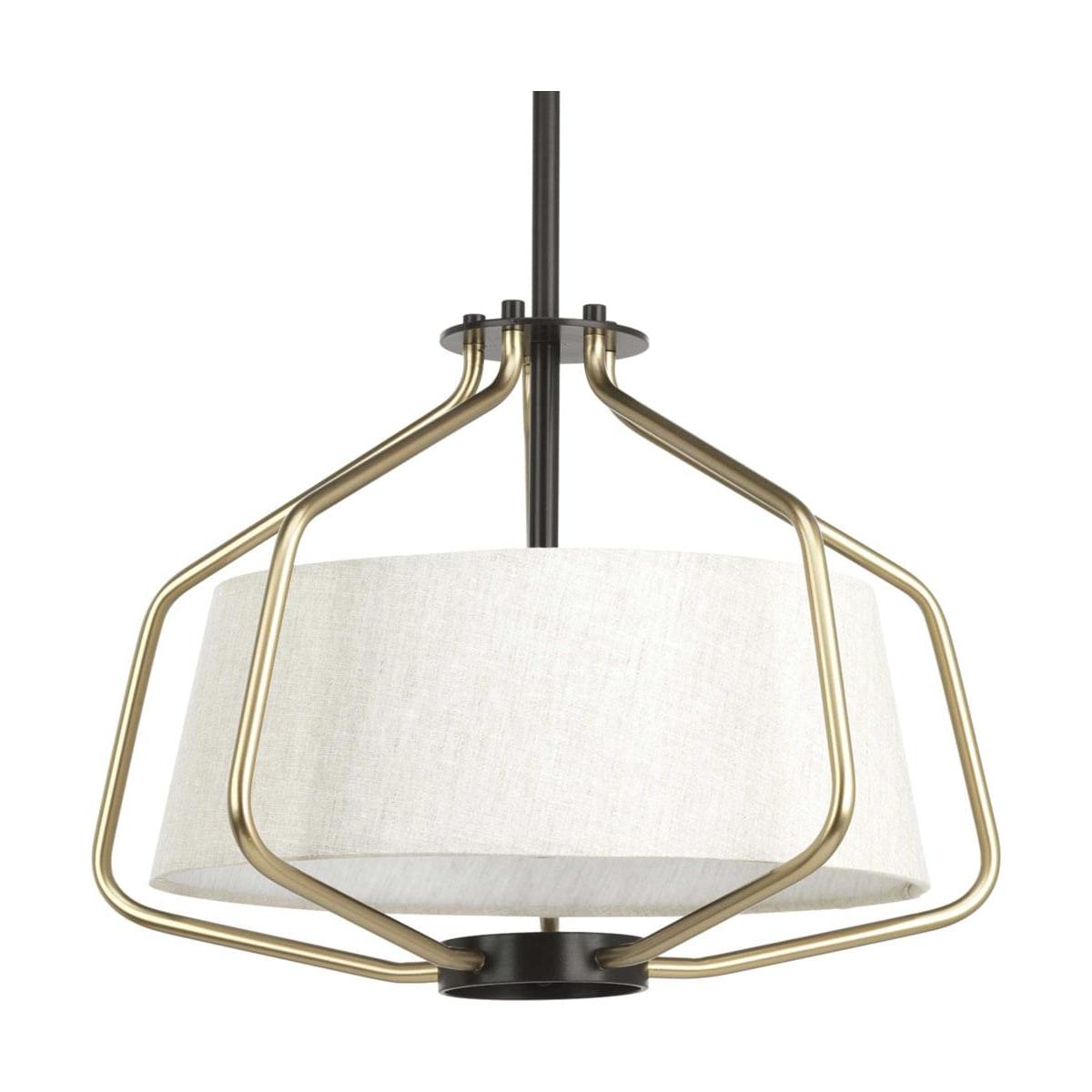 Hangar 2-Light 16"w Semi-Flush Mount/Pendant Convertible Light Fixture Antique Bronze by Progress