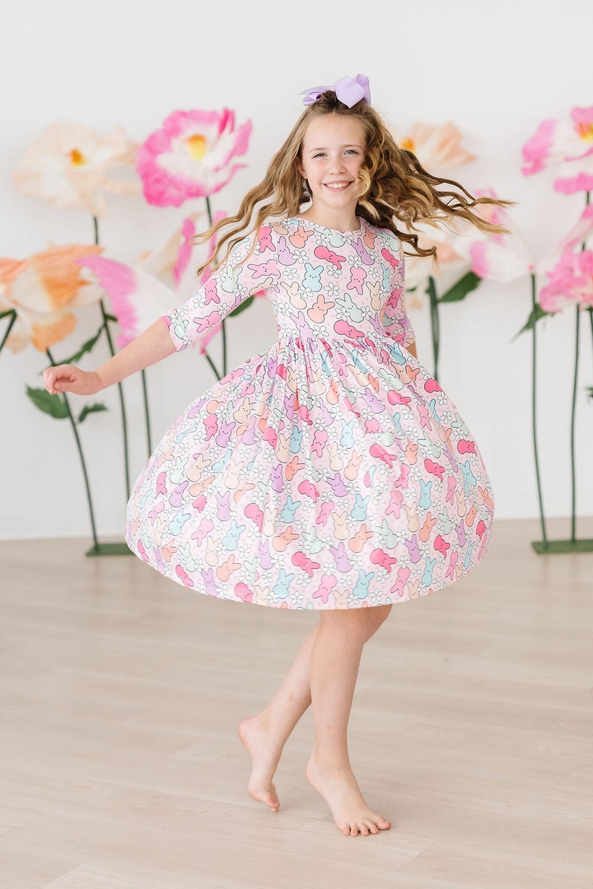 a girl in a dress