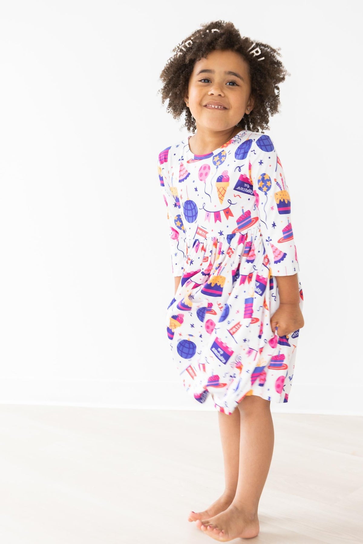 a girl in a dress