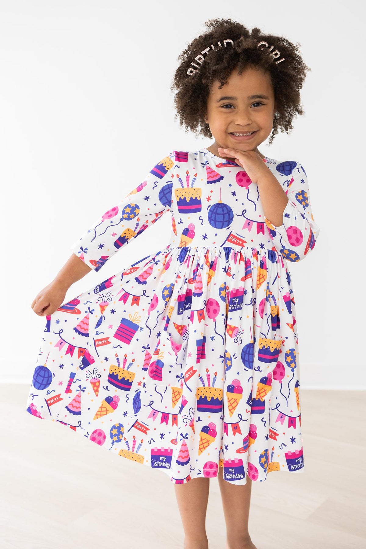 a girl in a dress