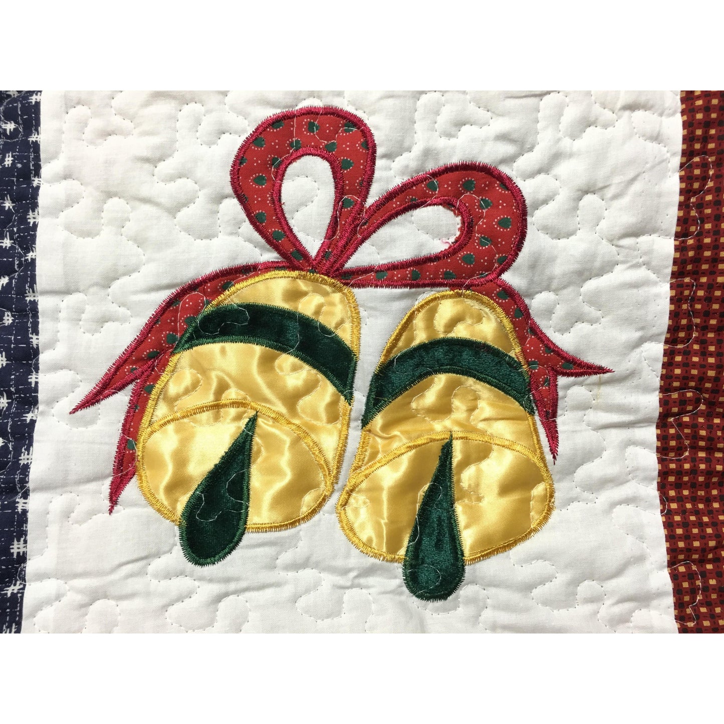 Happy Christmas Cotton Quilted Reversible Throw Blanket