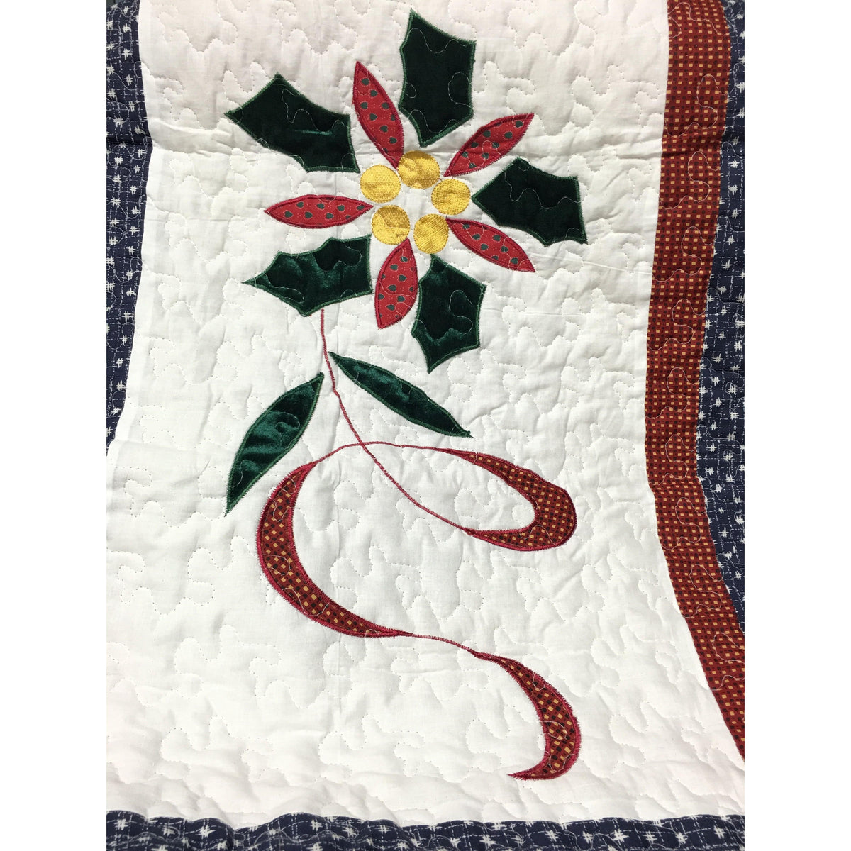 Happy Christmas Cotton Quilted Reversible Throw Blanket
