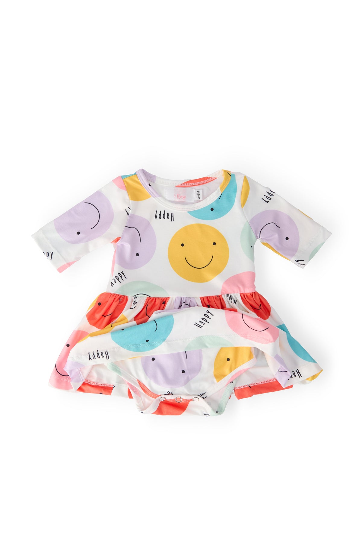 a baby dress with a face print