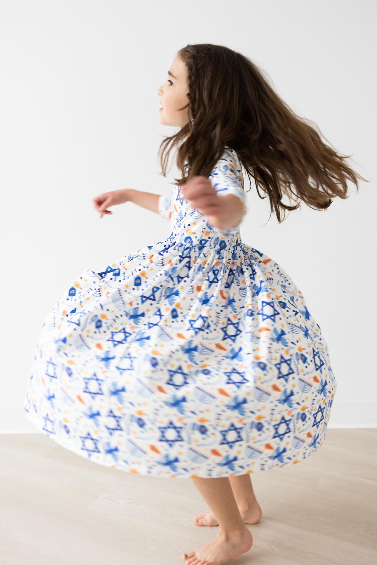 a girl in a dress