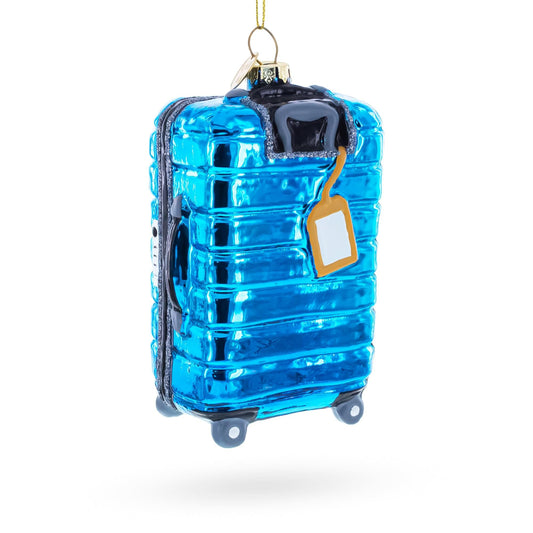 Hawaii Travel Suitcase Glass Christmas Ornament