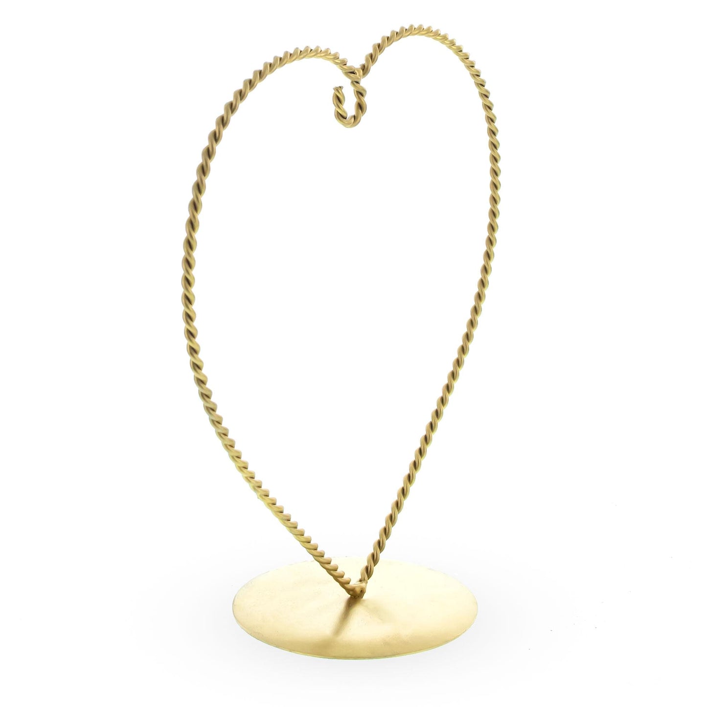 Heart-Shaped Twisted Gold Metal Ornament Display Stand 6.2 Inches