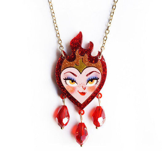 Heart on Fire Necklace by Laliblue – Retro Statement Necklace Vintage Inspired