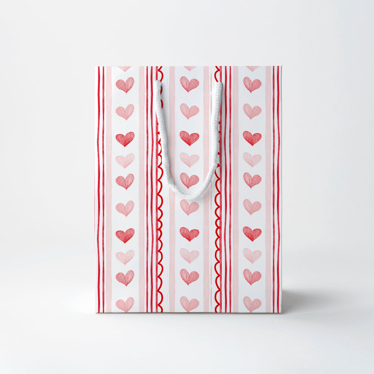 Hearts & Stripes Gift Bag | Luxury Gift Bag by JOSIL Paperie